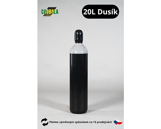 Láhev ocelová Dusík 20l + náplň Dusík 20l
