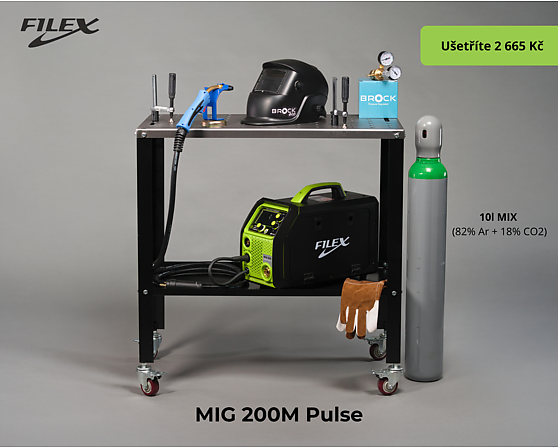 FILEX MIG 200M DUAL PULSE SYNERGIC All in one set + rukavice zdarma