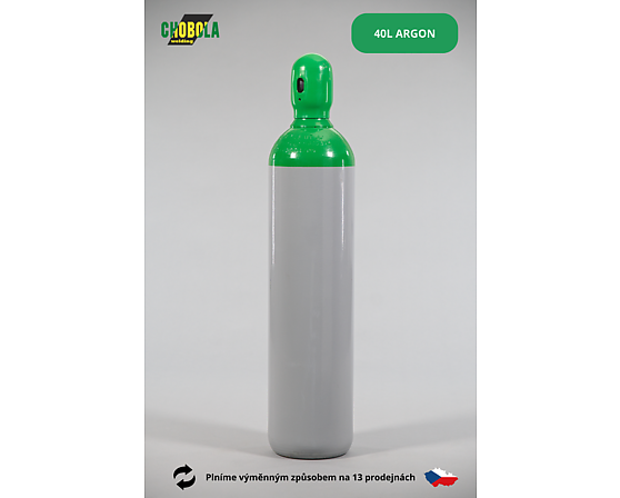 Láhev ocelová ARGON 40 l + náplň Argon 40l / 20 MPa