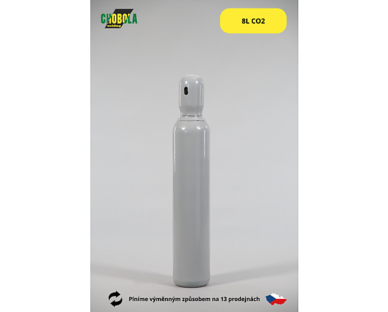 Láhev ocelová CO2 8l + náplň 8l CO2